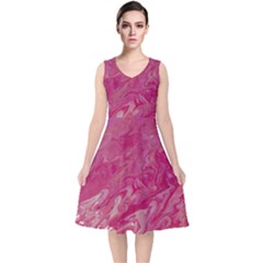 V-Neck Midi Sleeveless Dress  