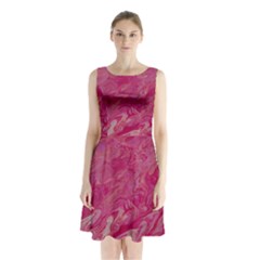 Sleeveless Waist Tie Chiffon Dress 