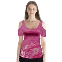 Butterfly Sleeve Cutout T-Shirt  