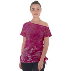 Off Shoulder Tie-Up T-Shirt 