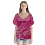 My Pour Cup Painting CBDOilPrincess 5ccf1e57-fc80-4e9f-bf46-a93057c672a9 V-Neck Flutter Sleeve Top
