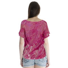 V-Neck Flutter Sleeve Top 