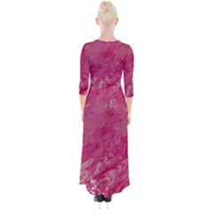 Quarter Sleeve Wrap Maxi Dress 
