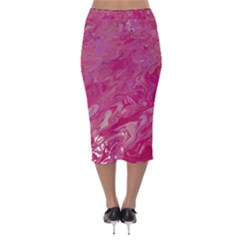 Velvet Midi Pencil Skirt 