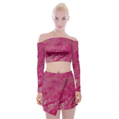 Off Shoulder Top with Mini Skirt Set 