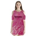 Shoulder Cutout Velvet One Piece 