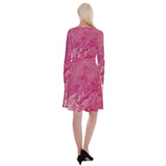 Long Sleeve Velvet Front Wrap Dress 