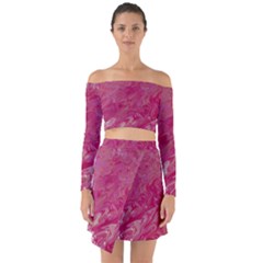 Off Shoulder Top with Skirt Set 