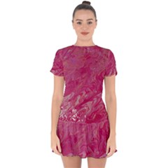 Drop Hem Mini Chiffon Dress 