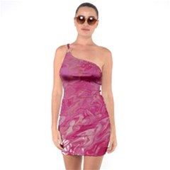 One Shoulder Ring Trim Bodycon Dress 