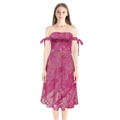 Shoulder Tie Bardot Midi Dress 