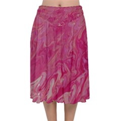 Velvet Flared Midi Skirt 
