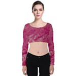 My Pour Cup Painting CBDOilPrincess 5ccf1e57-fc80-4e9f-bf46-a93057c672a9 Velvet Long Sleeve Crop Top