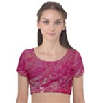 My Pour Cup Painting CBDOilPrincess 5ccf1e57-fc80-4e9f-bf46-a93057c672a9 Velvet Short Sleeve Crop Top 
