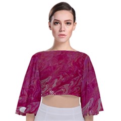 Tie Back Butterfly Sleeve Chiffon Top 