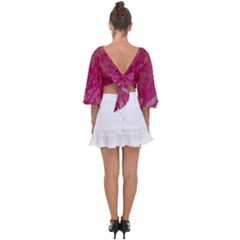 Tie Back Butterfly Sleeve Chiffon Top 