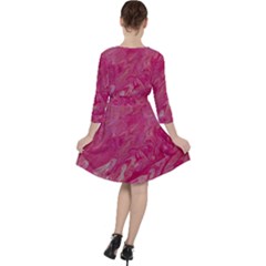 Quarter Sleeve Ruffle Waist Dress 