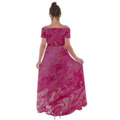 Off Shoulder Open Front Chiffon Dress 