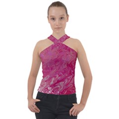 Cross Neck Velour Top 