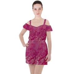Ruffle Cut Out Chiffon Playsuit 