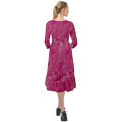 Ruffle End Midi Chiffon Dress 