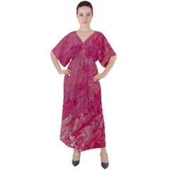 V-Neck Boho Style Maxi Dress 