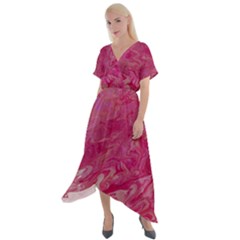 Cross Front Sharkbite Hem Maxi Dress 