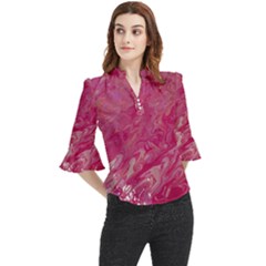 Loose Horn Sleeve Chiffon Blouse 