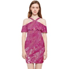 Shoulder Frill Bodycon Summer Dress 