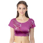 My Pour Cup Painting CBDOilPrincess E6d0aa64-0a00-4bb0-9d64-d9c98a867acf Short Sleeve Crop Top