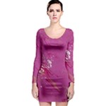 My Pour Cup Painting CBDOilPrincess E6d0aa64-0a00-4bb0-9d64-d9c98a867acf Long Sleeve Bodycon Dress
