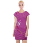 My Pour Cup Painting CBDOilPrincess E6d0aa64-0a00-4bb0-9d64-d9c98a867acf Cap Sleeve Bodycon Dress