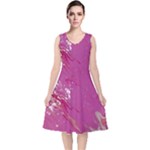 My Pour Cup Painting CBDOilPrincess E6d0aa64-0a00-4bb0-9d64-d9c98a867acf V-Neck Midi Sleeveless Dress 