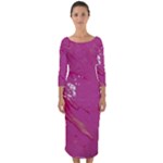 My Pour Cup Painting CBDOilPrincess E6d0aa64-0a00-4bb0-9d64-d9c98a867acf Quarter Sleeve Midi Bodycon Dress