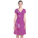 My Pour Cup Painting CBDOilPrincess E6d0aa64-0a00-4bb0-9d64-d9c98a867acf Short Sleeve Front Wrap Dress