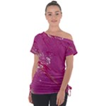 My Pour Cup Painting CBDOilPrincess E6d0aa64-0a00-4bb0-9d64-d9c98a867acf Off Shoulder Tie-Up Tee