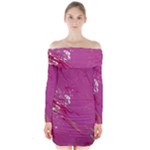 My Pour Cup Painting CBDOilPrincess E6d0aa64-0a00-4bb0-9d64-d9c98a867acf Long Sleeve Off Shoulder Dress