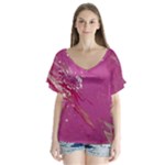 My Pour Cup Painting CBDOilPrincess E6d0aa64-0a00-4bb0-9d64-d9c98a867acf V-Neck Flutter Sleeve Top