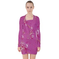 V-neck Bodycon Long Sleeve Dress 