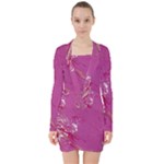 My Pour Cup Painting CBDOilPrincess E6d0aa64-0a00-4bb0-9d64-d9c98a867acf V-neck Bodycon Long Sleeve Dress