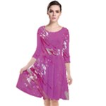My Pour Cup Painting CBDOilPrincess E6d0aa64-0a00-4bb0-9d64-d9c98a867acf Quarter Sleeve Waist Band Dress