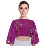 My Pour Cup Painting CBDOilPrincess E6d0aa64-0a00-4bb0-9d64-d9c98a867acf Tie Back Butterfly Sleeve Chiffon Top