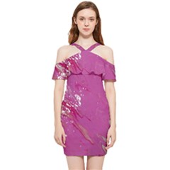 Shoulder Frill Bodycon Summer Dress 