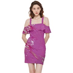 Shoulder Frill Bodycon Summer Dress 