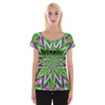 Purple Green White Marijuana Leaves CBDOilPrincess 726130cb-4fcc-4da8-acfb-52b94836ba03 Cap Sleeve Top