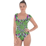 Purple Green White Marijuana Leaves CBDOilPrincess 726130cb-4fcc-4da8-acfb-52b94836ba03 Short Sleeve Leotard 
