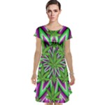 Purple Green White Marijuana Leaves CBDOilPrincess 726130cb-4fcc-4da8-acfb-52b94836ba03 Cap Sleeve Nightdress