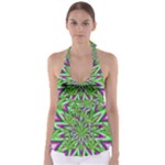 Purple Green White Marijuana Leaves CBDOilPrincess 726130cb-4fcc-4da8-acfb-52b94836ba03 Babydoll Tankini Top