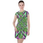 Purple Green White Marijuana Leaves CBDOilPrincess 726130cb-4fcc-4da8-acfb-52b94836ba03 Drawstring Hooded Dress