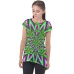 Purple Green White Marijuana Leaves CBDOilPrincess 726130cb-4fcc-4da8-acfb-52b94836ba03 Cap Sleeve High Low Top